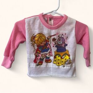 12M Girls Rare Vintage Nostalgic Rainbow Brite Long Sleeve Raglan Pajama Top